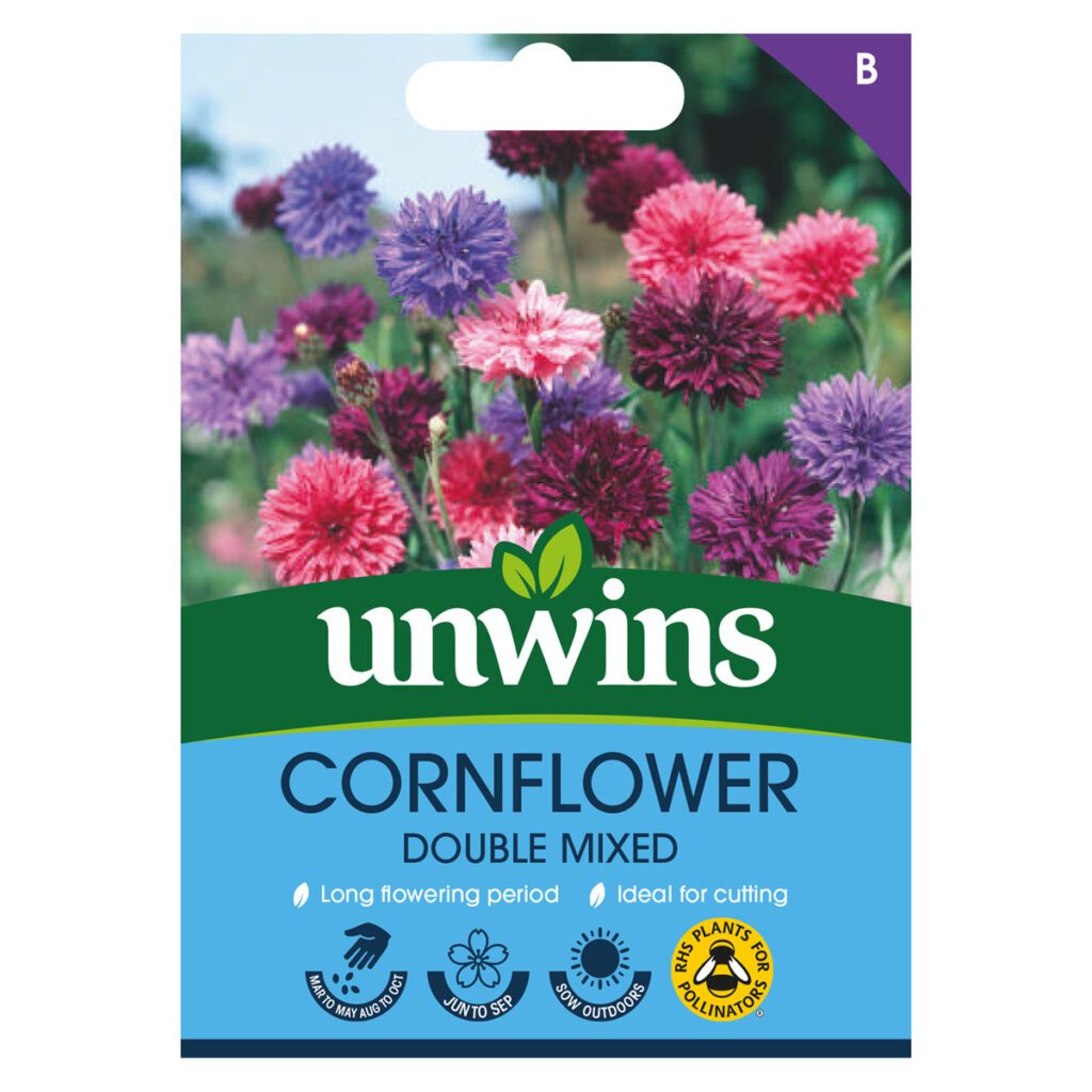 Unwins Cornflower Double Mix Seeds 5051618031592 2